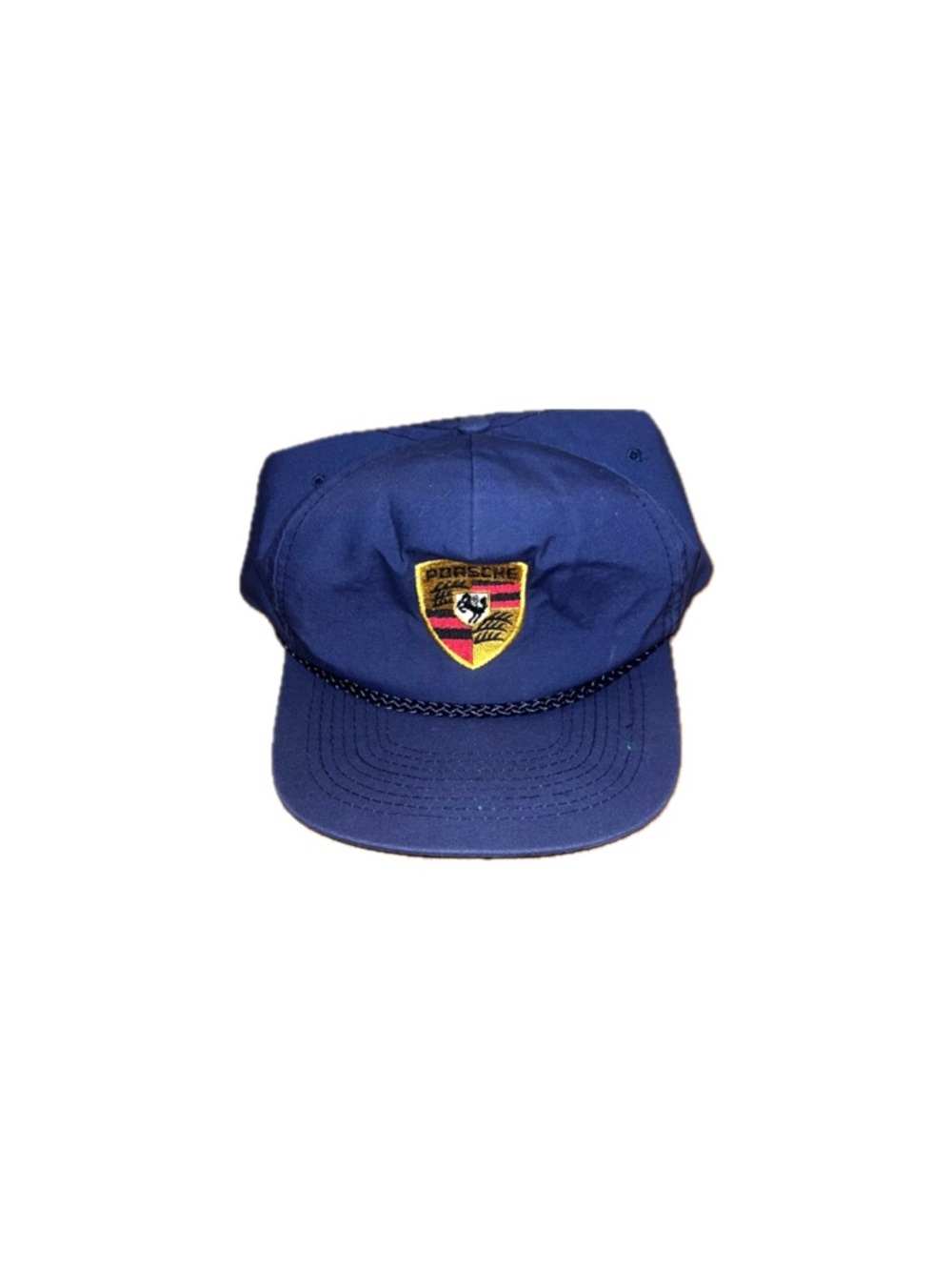 Vintage Porsche Blue Rope-Trim Baseball Cap